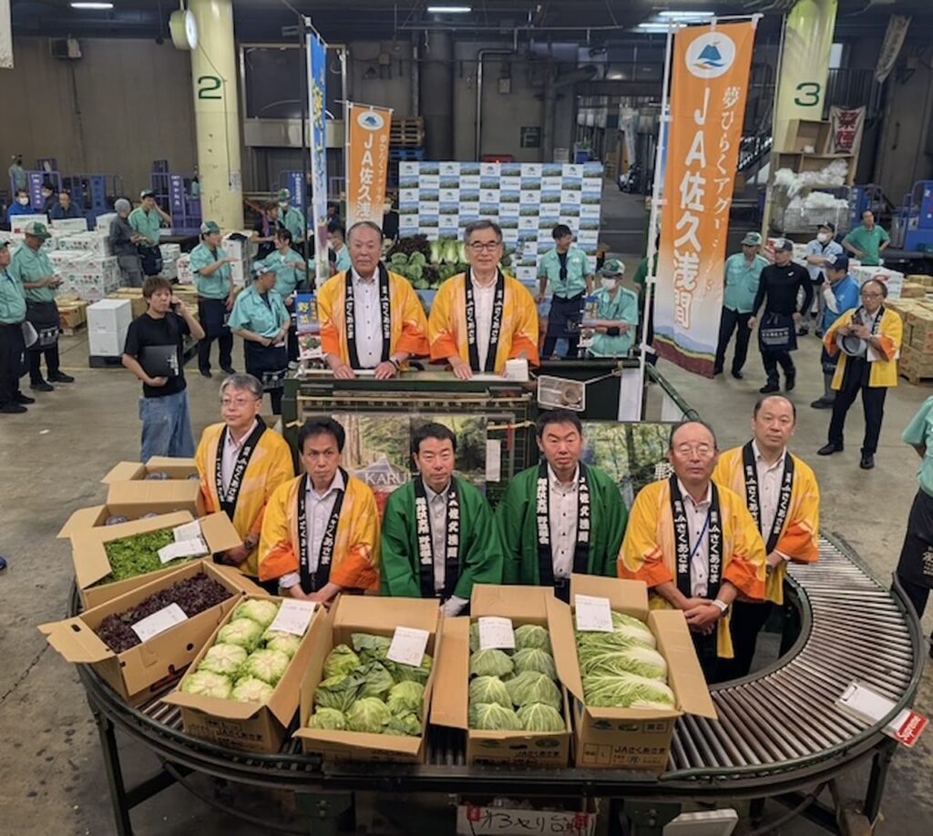 JA佐久浅間とともに京都青果市場へトップセールス